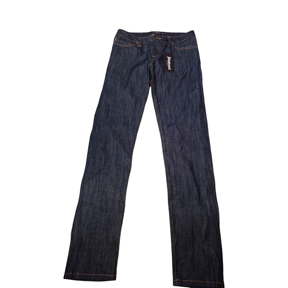 Betabrand Womens Dark Indigo Wash Straight Leg Denim Jeans Size 29 NWT